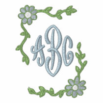 Bordered Floral Monogram Template Polo