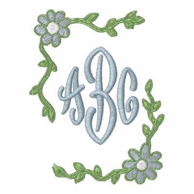 Bordered Floral Monogram Template Polo by Embroidery4U