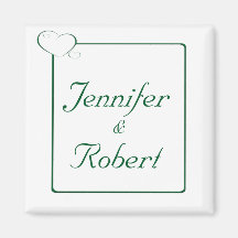 Bordered Hearts Emerald Refrigerator Magnet