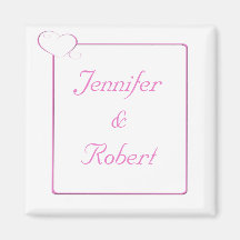 Bordered Hearts Rose Quartz Magnets