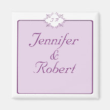 Bordered Monogram Grape Magnets