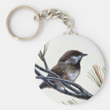Boreal chickadee key chain
