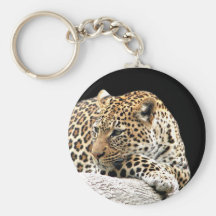 Bored leopard keychain