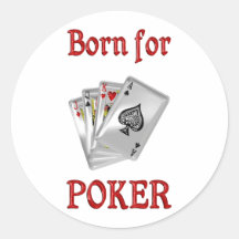 Born for Poker Round Sticker