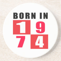 Born In 1974 Birthday Designs Beverage Coasters