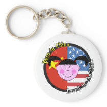 Born in China Loved in the USA Big Girl Keychain