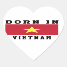 Born In Vietnam Heart Stickers