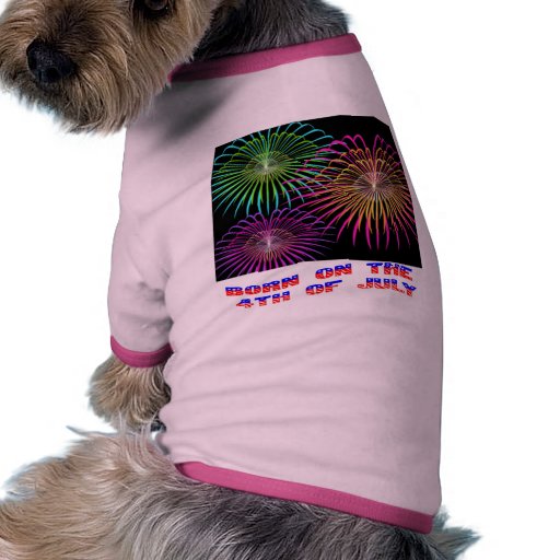 Born on the 4th of July Pet Tshirt