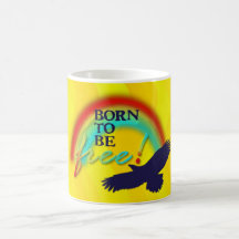 Born To Be FREE | yellow waves Coffee Mug