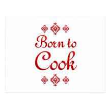 BORN TO COOK POST CARDS