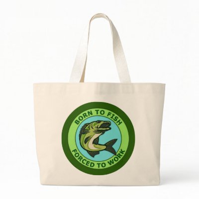 Born To Fish, Forced To Work Canvas Bags by dgpaulart