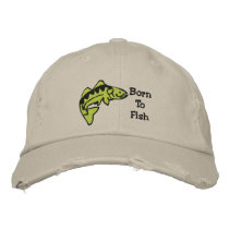 Born To Fish Green Fish Customizable Embroidery Baseball Cap