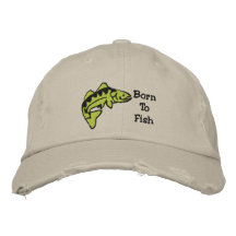 Born To Fish Green Fish Customizable Embroidery Baseball Cap