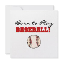 Born to Play Baseball T-shirts and Gifts Personalized Invitation