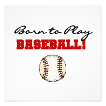 Born to Play Baseball T-shirts and Gifts Personalized Invitation