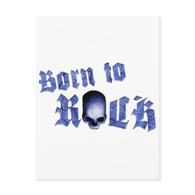 Born to Rock Skull C Postkarte by Axel_67