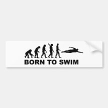 Born to swim evolution bumper sticker