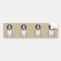 Borzoi Cartoon Portrait Bumper Sticker