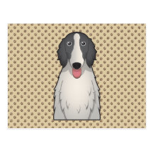 Borzoi Cartoon Portrait Postcards