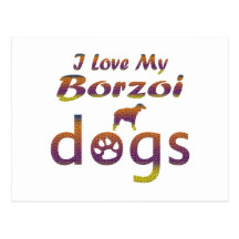 Borzoi designs post cards