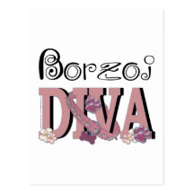 Borzoi DIVA Postcard
