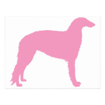 Borzoi Dog (pink) Postcards