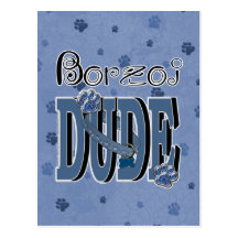 Borzoi DUDE Postcards