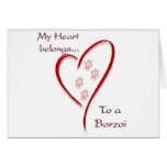 Borzoi Heart Belongs Cards