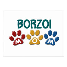 BORZOI MOM Paw Print 1 Post Cards