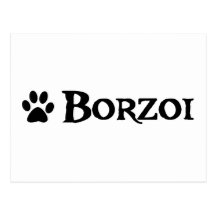 Borzoi (pirate style w/ pawprint) postcards