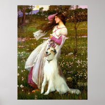 Borzoi (Russian Wolfhound)  - Windflowers Print