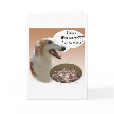 Borzoi Turkey Cards by GreyWolfCreation