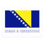 Bosnia and Herzegovina Flag with Name Post Cards