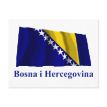 Bosnia and Herzegovina Waving Flag Name in Bosnian