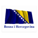 Bosnia and Herzegovina Waving Flag Name in Bosnian Post Card