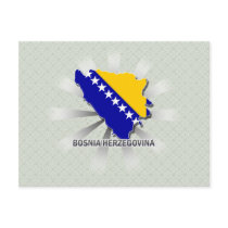 Bosnia Herzegovina Flag Map 2.0 Postcard