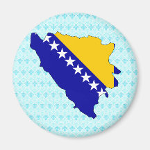 Bosnia Herzegovina Flag Map full size Fridge Magnets