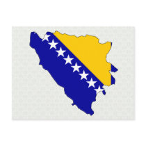 Bosnia Herzegovina Flag Map full size Post Card