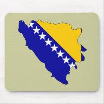 Bosnia Herzegovina flag map Mouse Pads