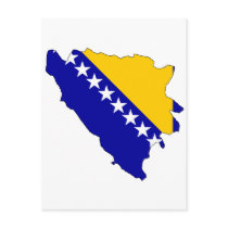 Bosnia Herzegovina flag map Post Cards