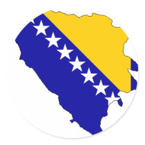 Bosnia Herzegovina flag map Round Sticker