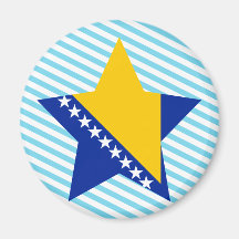 Bosnia+Herzegovina Star Refrigerator Magnets