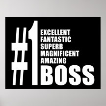 Bosses Birthdays Gifts : Number One Boss Print