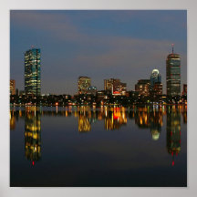 Boston Backbay at Night Poster