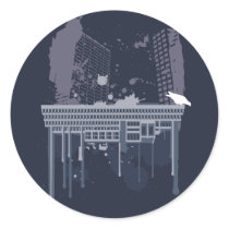 Boston Brutal (blue version) Round Stickers