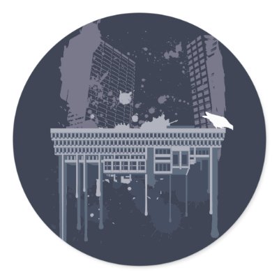 Boston Brutal (blue version) Round Stickers by multiple
