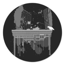 Boston Brutal (grey version) Round Sticker