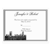 Boston Destination Wedding RSVP Postcard