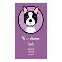 Boston Girl! Purple Business Card Template