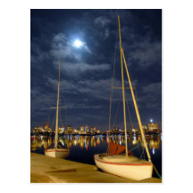 Boston in the Full Moon Post Card
